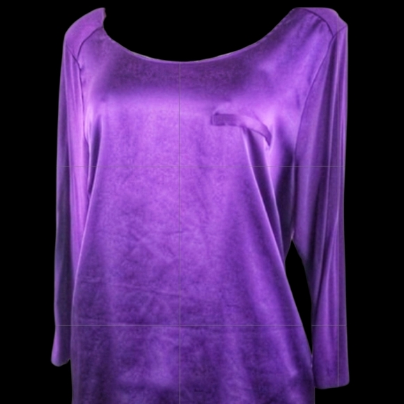 Lane Bryant Vibrant Purple Long Sleeve Top - Picture 3 of 4